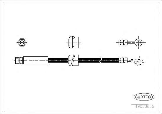 Шланг тормозной (передний) Daewoo Nubira (d=415mm)