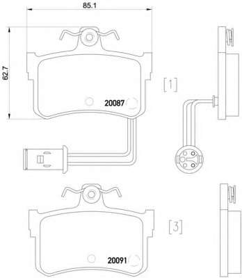 Комплект тормозных колодок, дисковый тормоз