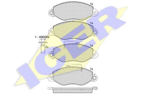 Комплект тормозных колодок, дисковый тормоз