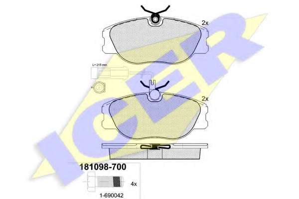 Комплект тормозных колодок, дисковый тормоз