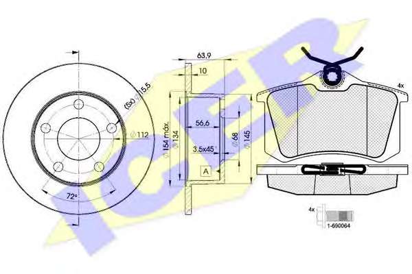 Комплект тормозов, дисковый тормозной механизм