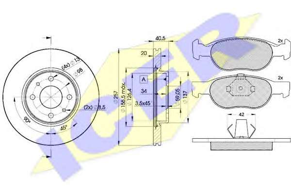 Комплект тормозов, дисковый тормозной механизм