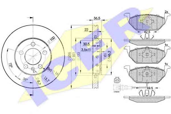 Комплект тормозов, дисковый тормозной механизм