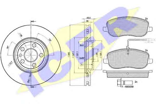 Комплект тормозов, дисковый тормозной механизм