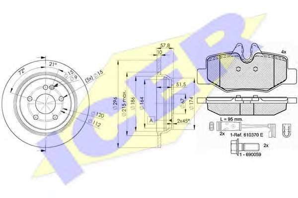 Комплект тормозов, дисковый тормозной механизм