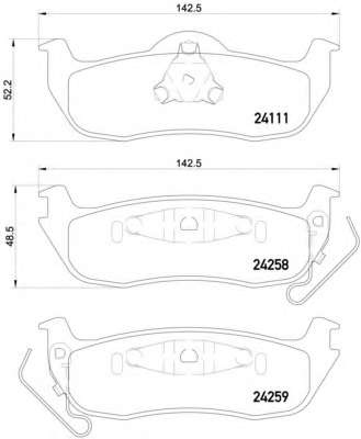 Комплект тормозных колодок, дисковый тормоз
