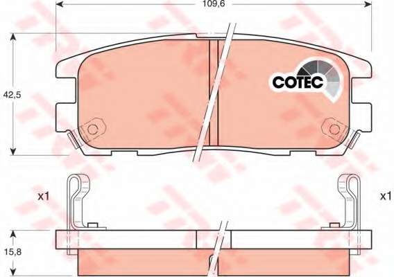 Комплект тормозных колодок, дисковый тормоз