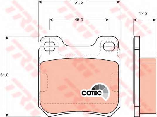 Комплект тормозных колодок, дисковый тормоз