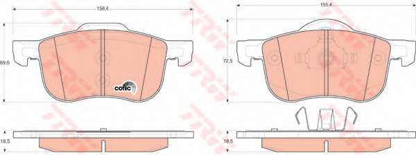 Комплект тормозных колодок, дисковый тормоз