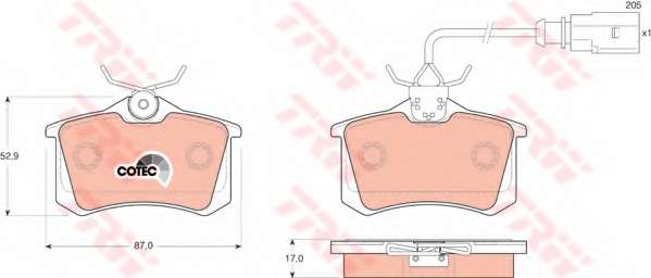 Комплект тормозных колодок, дисковый тормоз