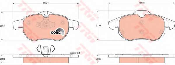 Комплект тормозных колодок, дисковый тормоз