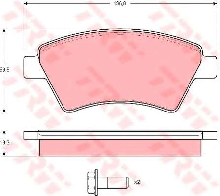 Комплект тормозных колодок, дисковый тормоз