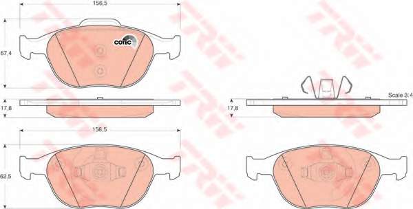Комплект тормозных колодок, дисковый тормоз