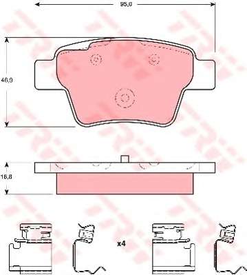 Комплект тормозных колодок, дисковый тормоз