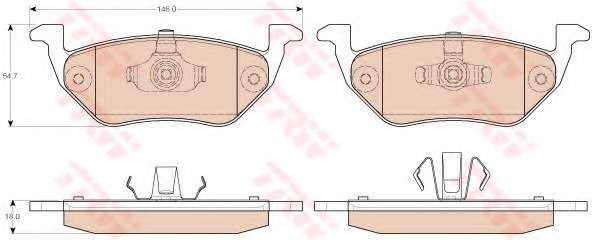 Комплект тормозных колодок, дисковый тормоз