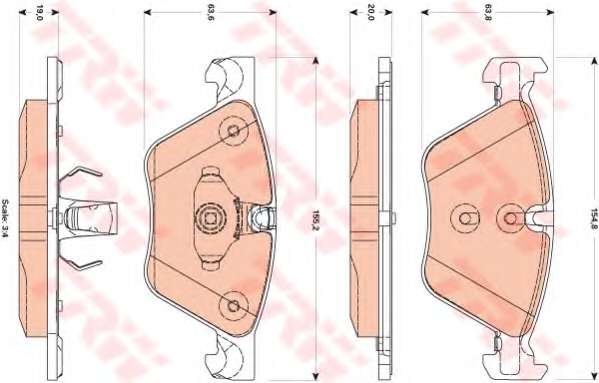 Комплект тормозных колодок, дисковый тормоз