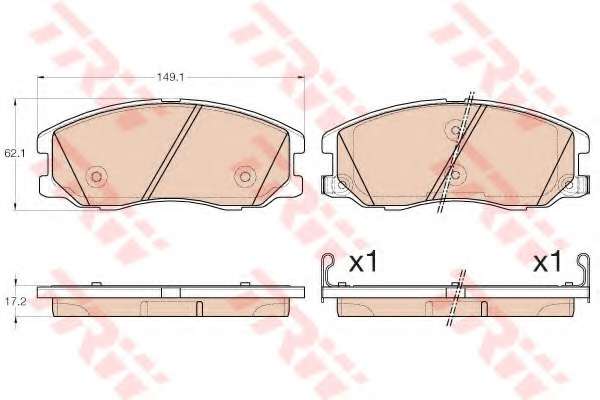 Комплект тормозных колодок, дисковый тормоз