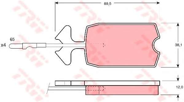 Комплект тормозных колодок, дисковый тормоз