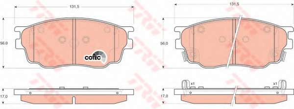 Комплект тормозных колодок, дисковый тормоз