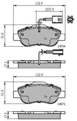Комплект тормозных колодок, дисковый тормоз