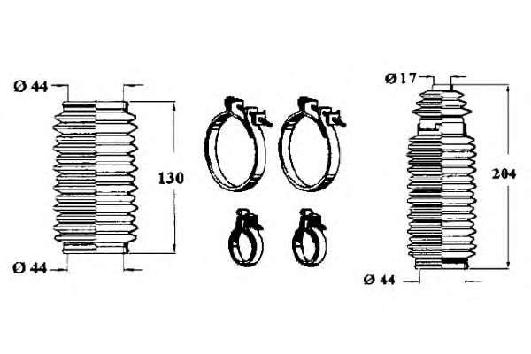 Комплект пылника, рулевое управление