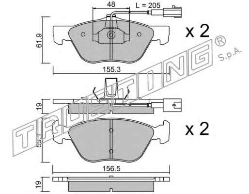 Комплект тормозных колодок, дисковый тормоз