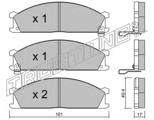 Комплект тормозных колодок, дисковый тормоз