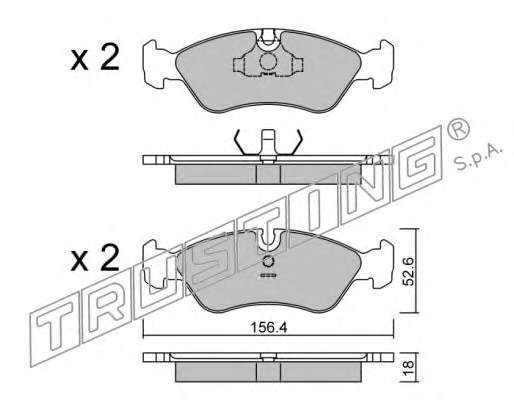 Комплект тормозных колодок, дисковый тормоз