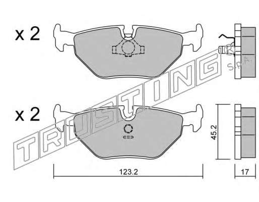 Комплект тормозных колодок, дисковый тормоз