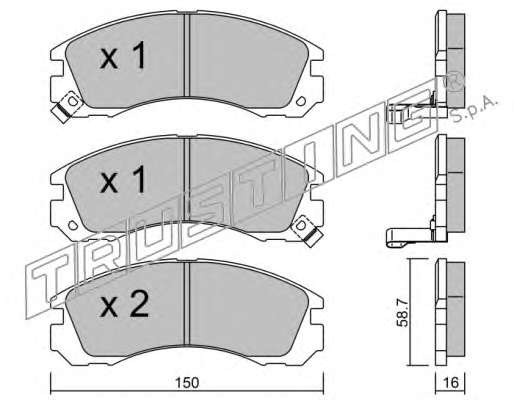 Комплект тормозных колодок, дисковый тормоз