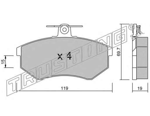 Комплект тормозных колодок, дисковый тормоз