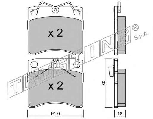 Комплект тормозных колодок, дисковый тормоз