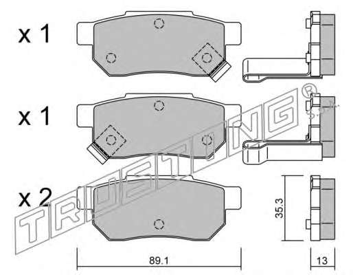 Комплект тормозных колодок, дисковый тормоз