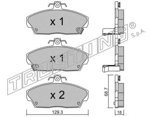 Комплект тормозных колодок, дисковый тормоз
