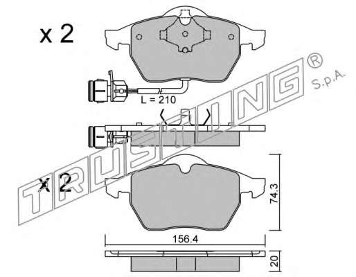 Комплект тормозных колодок, дисковый тормоз