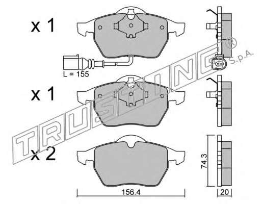 Комплект тормозных колодок, дисковый тормоз
