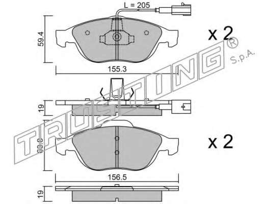 Комплект тормозных колодок, дисковый тормоз