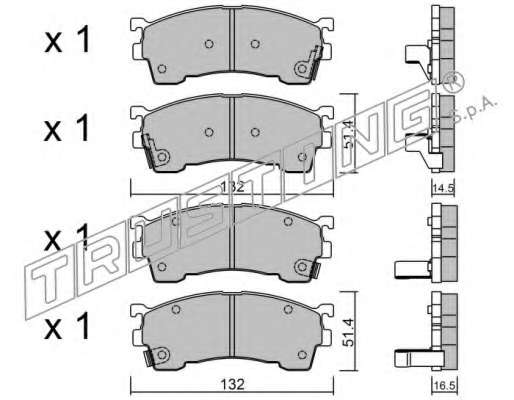 Комплект тормозных колодок, дисковый тормоз