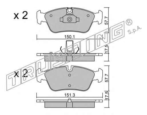 Комплект тормозных колодок, дисковый тормоз