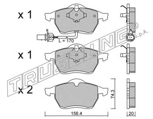 Комплект тормозных колодок, дисковый тормоз