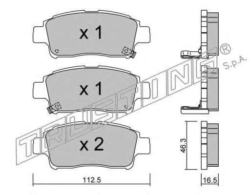 Комплект тормозных колодок, дисковый тормоз