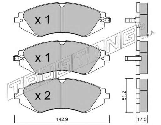 Комплект тормозных колодок, дисковый тормоз