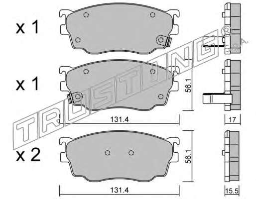 Комплект тормозных колодок, дисковый тормоз