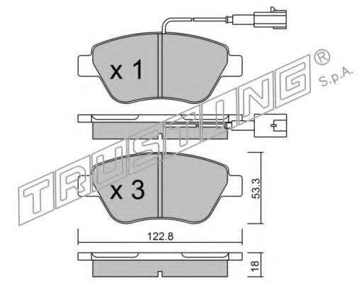 Комплект тормозных колодок, дисковый тормоз