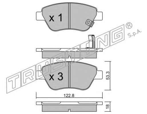 Комплект тормозных колодок, дисковый тормоз