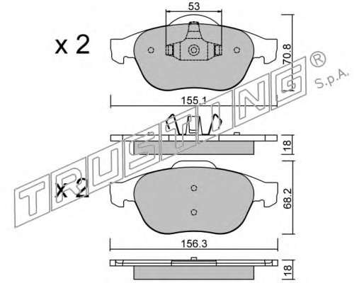 Комплект тормозных колодок, дисковый тормоз