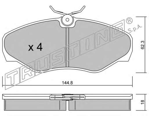 Комплект тормозных колодок, дисковый тормоз