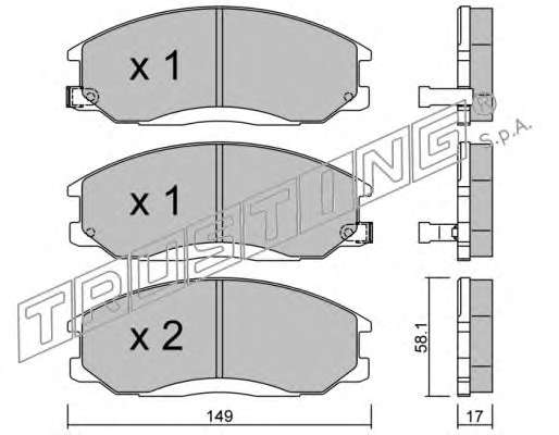 Комплект тормозных колодок, дисковый тормоз