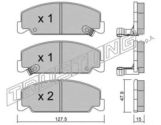 Комплект тормозных колодок, дисковый тормоз