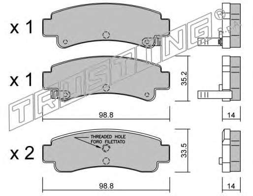 Комплект тормозных колодок, дисковый тормоз